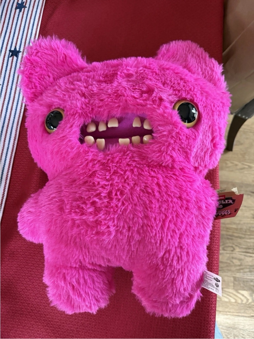 New Fuggler BIGG FUGGS Hot Bright Pink Screech 18" Plush XL Catch Me Rare Chase